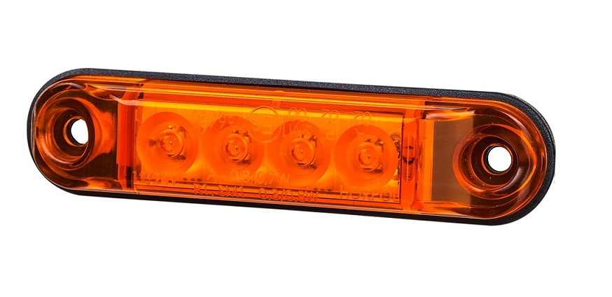 Svítilna poziční 12V/24V 4xLED SLIM 0,3W/0,7W  oranžová, kabel 0,5m
