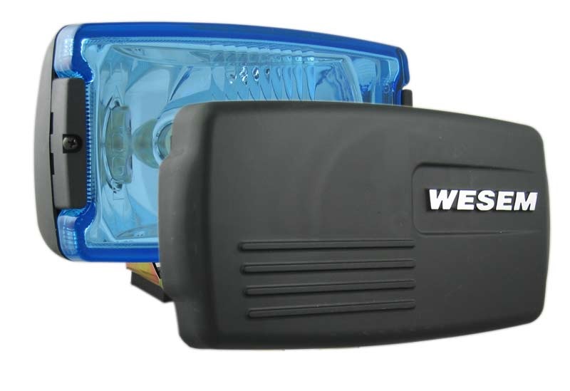 Světlomet přídavný dálkový hranatý H3 modré sklo, kabel 0,15m