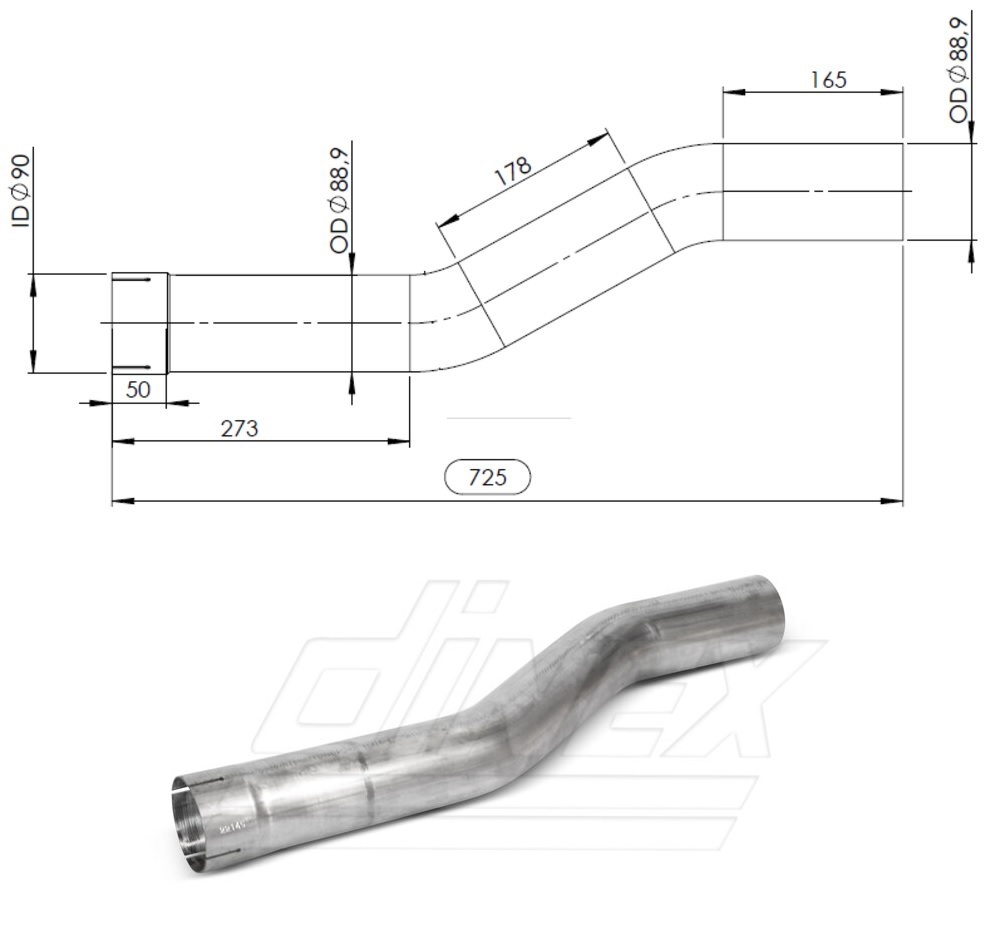 Trubka výfuku střední díl DAF LF45 Euro 2