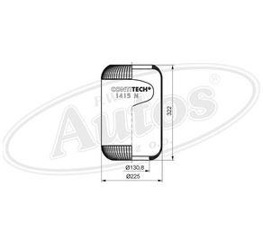 Vlnovec pérování "CONTI" 1415N guma IVECO Irisbus