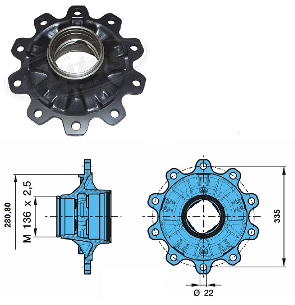 Náboj kola BPW HS/HZ/KH Eco Plus 8-9T