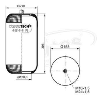 Vlnovec pérování 4644N bez zvonu PN MERCEDES Travego, Tourismo