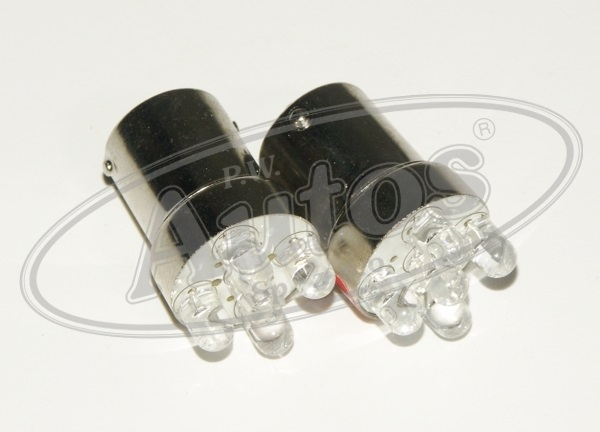 Žárovka LED 24V/5W BA15S červená 5xLED - sada