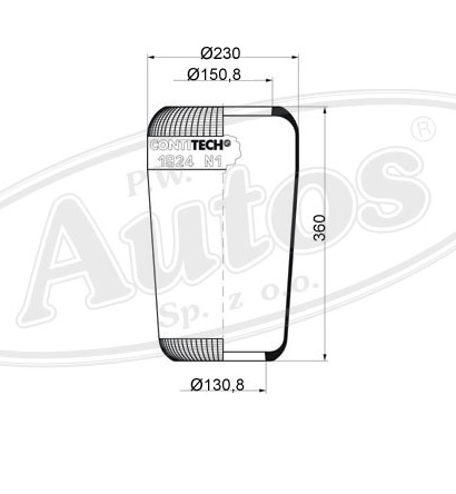 Vlnovec pérování 1924N1 guma PN L/P VOLVO FH12-FH12, IVECO Irisbus