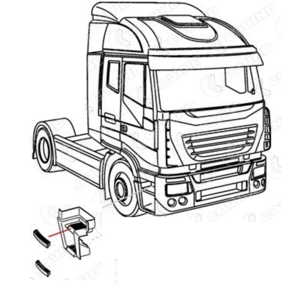 Lišta schodu kabiny horní P IVECO Stralis AD/AT, AS