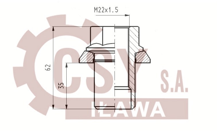 Matice disková M22x1,5/35x62x30,5 s otočnou podložkou pro hliníkové disky MAN, MERCEDES