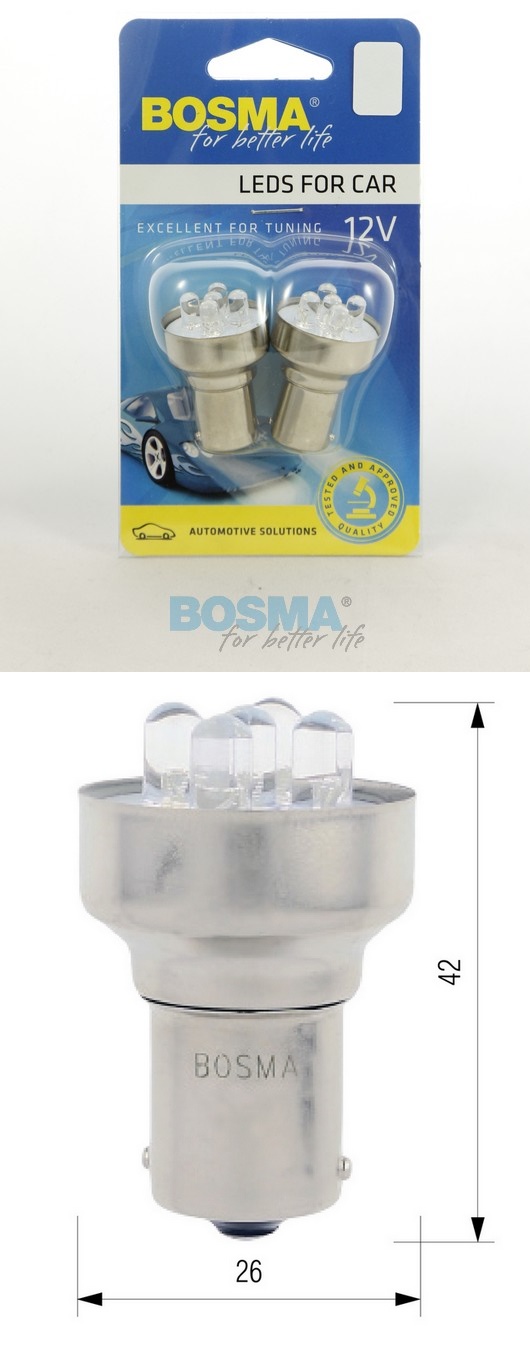 Žárovka 12V 5xLED standard BA15s - sada 2ks