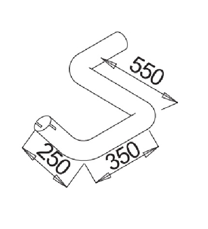 Trubka výfuku střední L MERCEDES K/LK 2538 K/2544 2550
