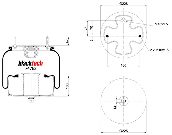 Vlnovec pérování kompletní - železný zvon PN VOLVO FH12, FH16, FM9,FM12, FH/FM, FMX