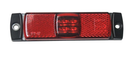 Svítilna poziční 12V/24V 130x32 3xLED, červená s kabelem 500mm