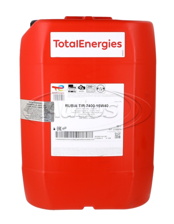 Olej motorový TOTAL RUBIA TIR 7400 15W-40, 20 l