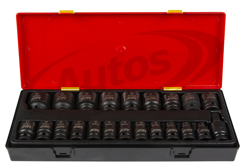 Sada nářadí do vozíku - úderová hlavice 1/2" 8-32mm, 21ks