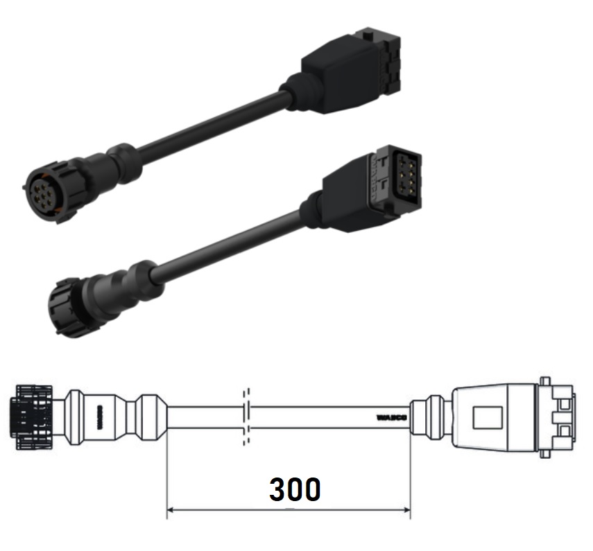 Kabel propojovací 7pin - zásuvka ISO 7638 EBS návěs