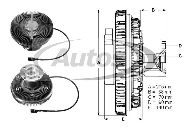 Viskospojka bez ventilátoru MAN TGA,TGS,TGX D 2066 LF01-04/06/07/11-14/21, 22/31-34