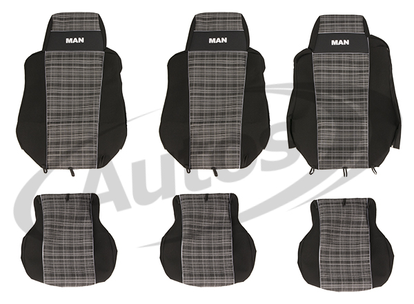Potah sedadla - sada 1+2 šedý MAN TGL
