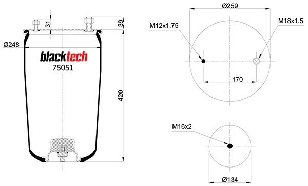 Vlnovec pérování RML 75051 bez zvonu BPW typ 30K