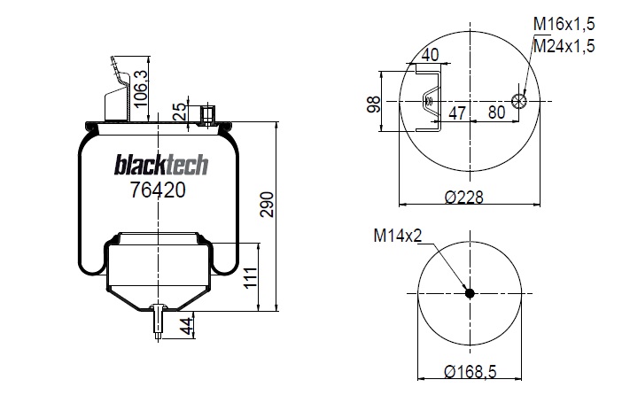 Vlnovec pérování kompletní - železný zvon ZN VOLVO FH 12, FH16, FM9, FM10, 