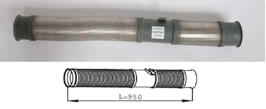 Trubka výfuku přední - pružný díl 950mm SCANIA P,G,R,T/ 94,114,124,144 DC11.01-DT12.06