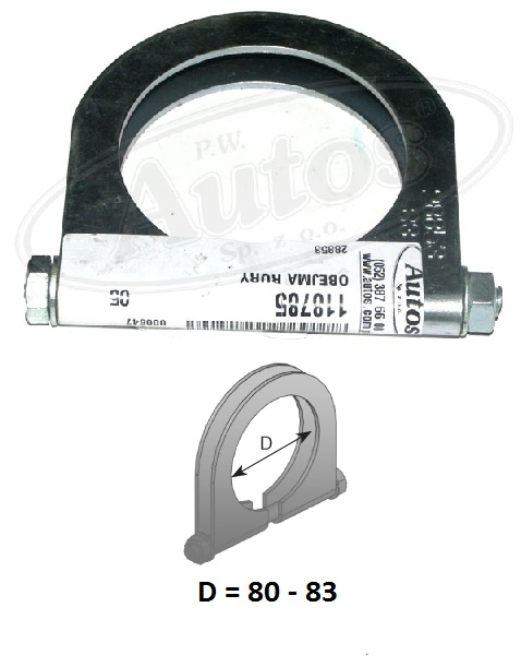 Objímka trubky výfuku  80,00mm IVECO E.Cargo Tector