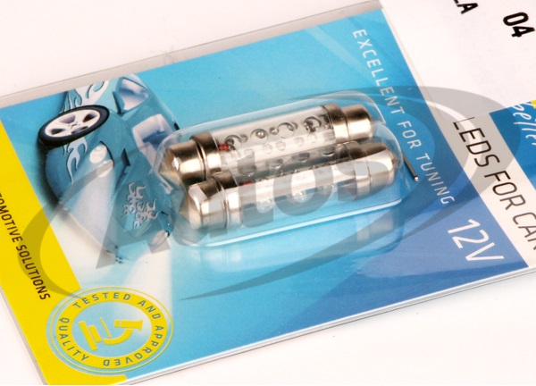 Žárovka sufit 12V 5W SV8,5 10x42 6xLED bílá - sada 2 ks