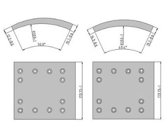Obložení brzdové 19052.0 Fomar 175x420 DAF 75, 85, 95