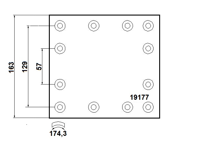 Obložení brzdové 19177.0 Fomar 163x360 ZN MAN M2000 od 1995, M90 do 1996, RVI