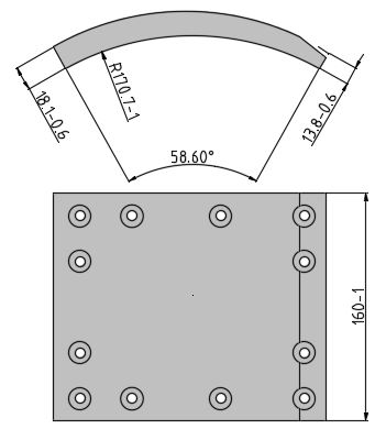 Obložení brzdové 19177.2 Fomar 163x364 ZN MAN M2000 od 1995, M90 do 1996, RVI