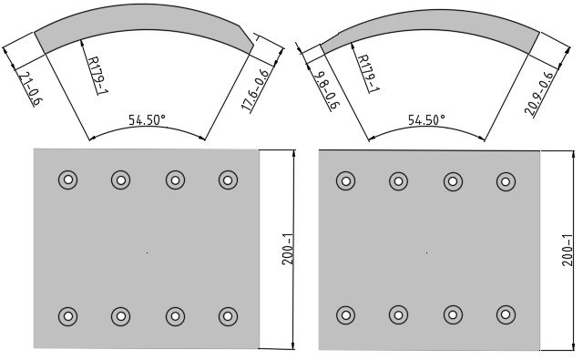 Obložení brzdové 19490.1 Fomar 369x200 SAF SKRZ 11037