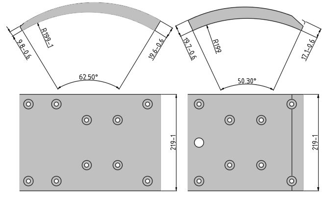 Obložení brzdové 19581.2 Fomar 223x414 MERCEDES, BOVA, MAN NG, NL