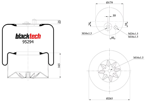 Vlnovec pérování RML95294 C24 železný zvon MERCEDES Actros MP2