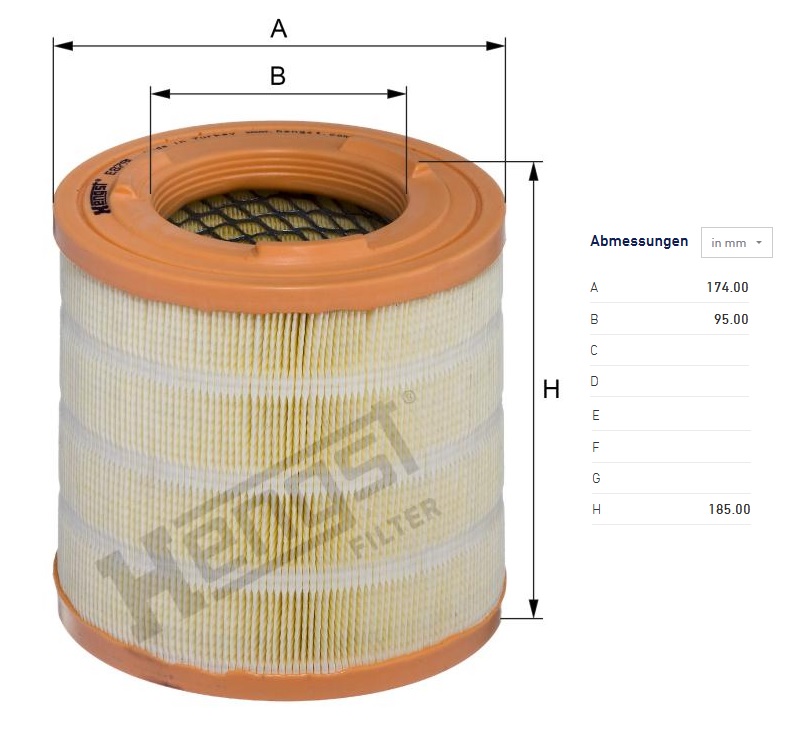 Filtr vzduchu RVI Maxity ZD30DDTI I YD 25DDTI od 03.2007, NISSAN NT400/500