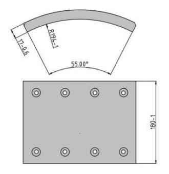 Obložení brzdové 19232.1 Fomar 180x202,5 návěsy P-4 /D-616 