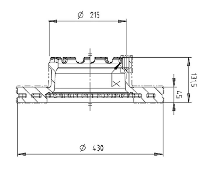 Kotouč brzdový 430x45x131,5 L/P SAF Integral B9-22K01,Integral B9-22W