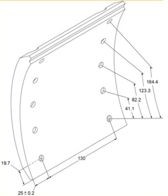Obložení brzdové 19191.0 Bpw 420x180x18 ZN BPW Eco Plus 2, SN4218 