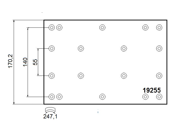 Obložení brzdové 19255.0 Fomar 170x360 RVI Midlum, MAN, MERCEDES