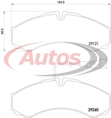 Deska brzdová 29121,29123,29260 Fomar 164x66x20  IVECO Daily II,3, RVI Master II