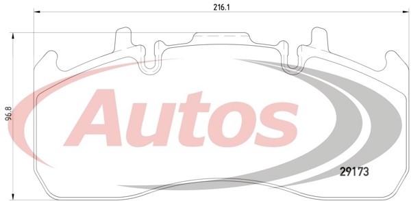 Deska brzdová 29173,29203 Fomar 216x98x29 MERITOR Elsa 225-1 RVI Midlum, Magnum, VOLVO FH