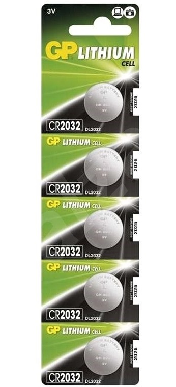 Baterie plochá lithiová CR 2032 GP 3V/ 220mAh  pr.20x3,2mm
