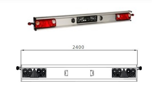 Nárazník zadní vlek 2400mm, EUROPOINT II, hliník