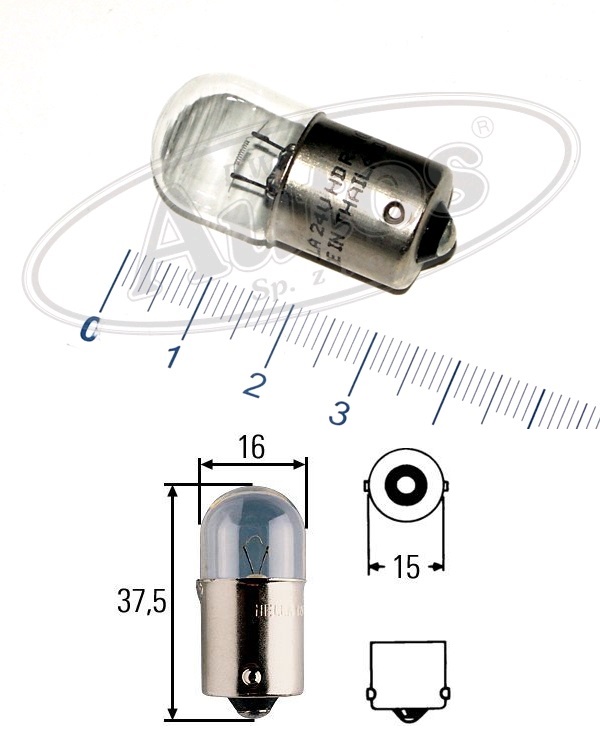 Žárovka 24V 5W BA15s otřesuvzdorná Heavy Duty HELLA
