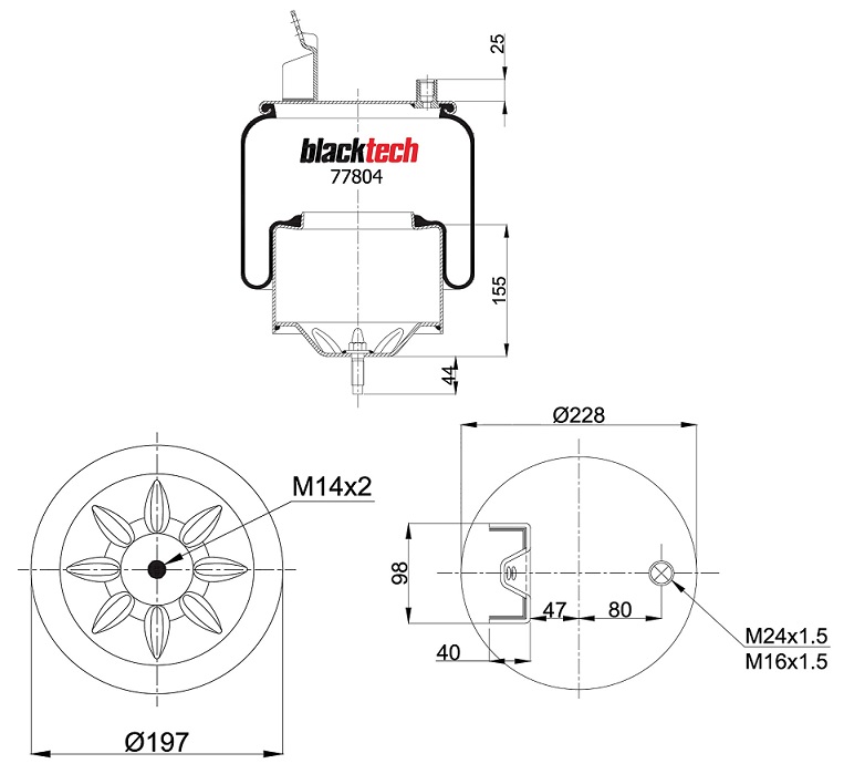 Vlnovec pérování RML77804C železný zvon VOLVO FH12