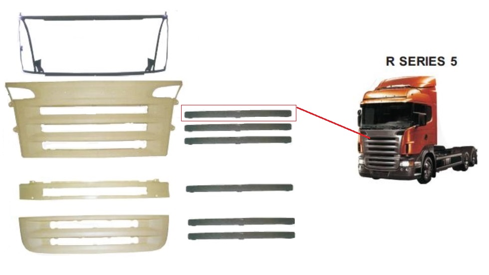 Mřížka horní masky - horní díl SCANIA P,G,R,T R420