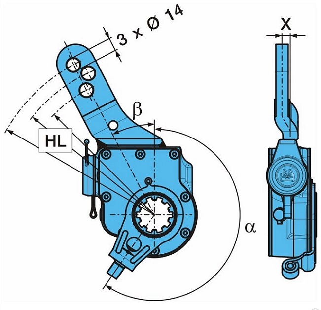 Páka brzdy automat P BPW AGS NHLL GOLDHOFER