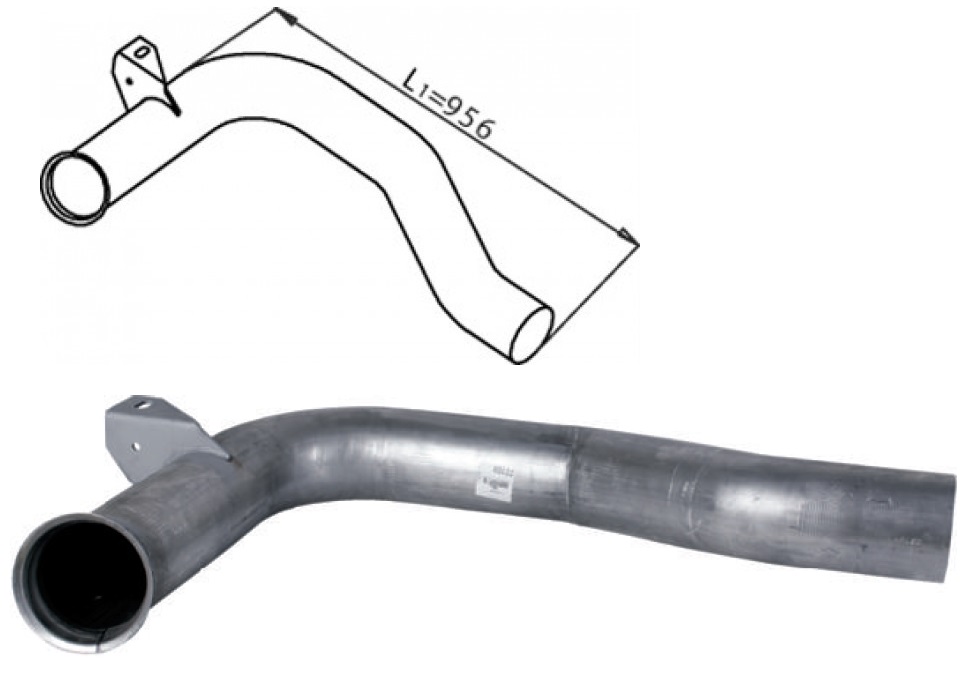 Trubka výfuku koncová 956mm DAF XF95, CF od 12/2000