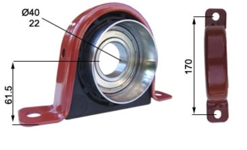 Uložení kardanu  40mm IVECO T.Daily II 35.12/59.12