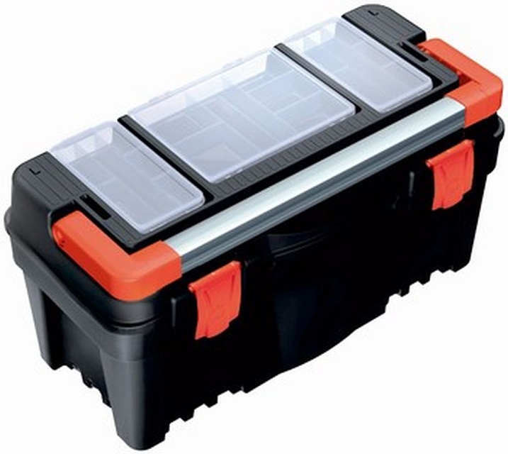 Box na nářadí plastový MUSTANG 550x267x270 černý s hliníkovým madlem