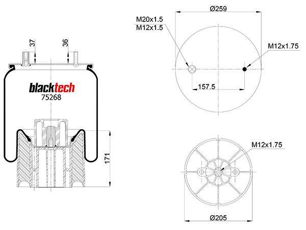 Vlnovec pérování kompletní - plastový zvon SMB, FRUEHAUF