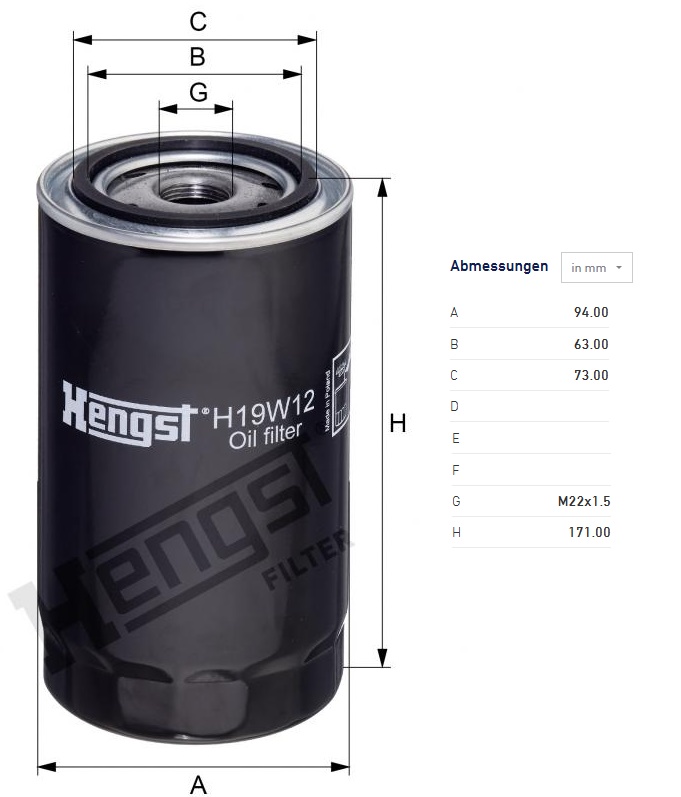 Filtr oleje IVECO Daily 3 35E14/40/45/50/60/65, IRISBUS Daily Tourys