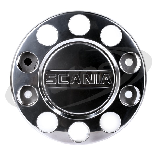 Kryt matic kola 10 děr s nápisem SCANIA, nerez
