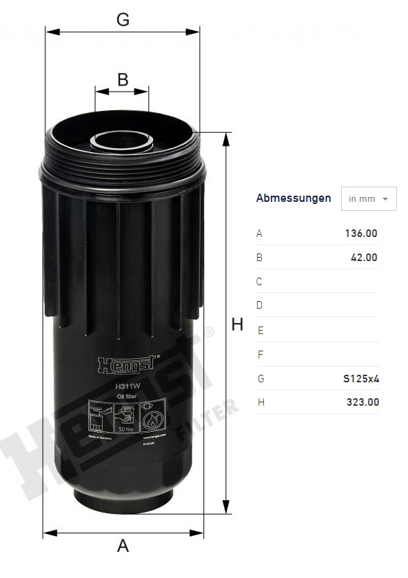 Filtr oleje ASTRA HD, IVECO Stralis od 2002, Trakker do 12.2012, NEW HOLLAND série CR